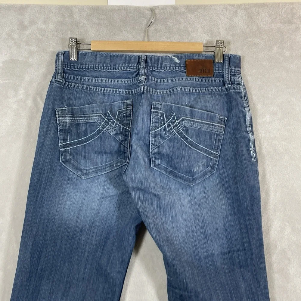 BKE Aiden Bootleg Jeans Mens 30S (30x29) Blue Medium Wash Bootcut Denim